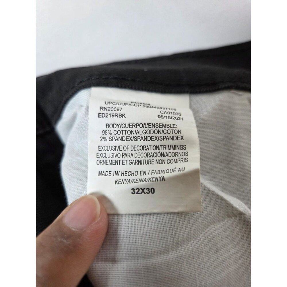 Genuine Dickies Men 32x28 Black Cotton Canvas Straight Leg Work Pants - Picture 4 of 4